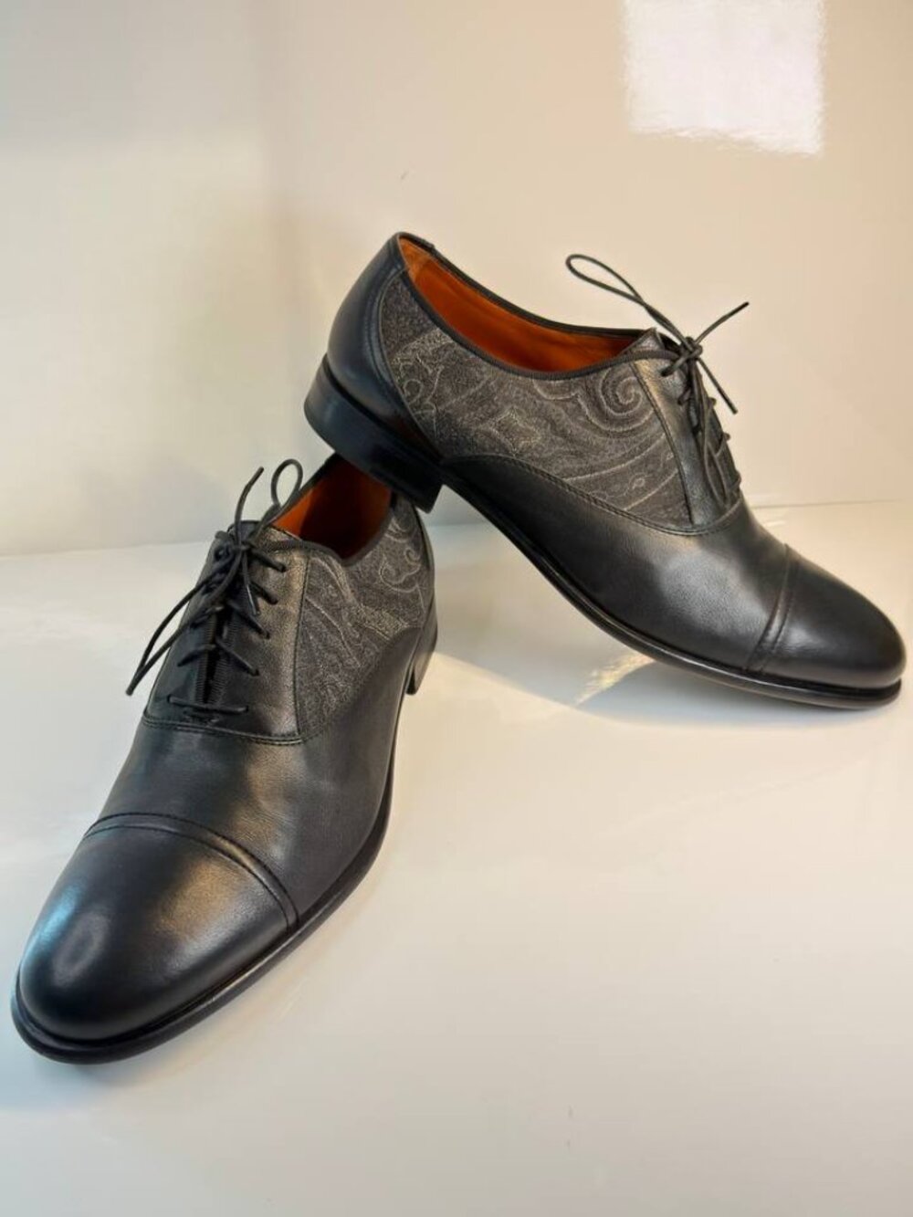 ETRO Milano Men’s Leather Oxford Dress Shoes – Size 42.5 / US 9.5